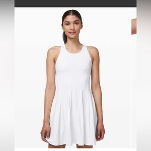 LULULEMON Court Crush Tennis Bra Top Racerback Dress White 4